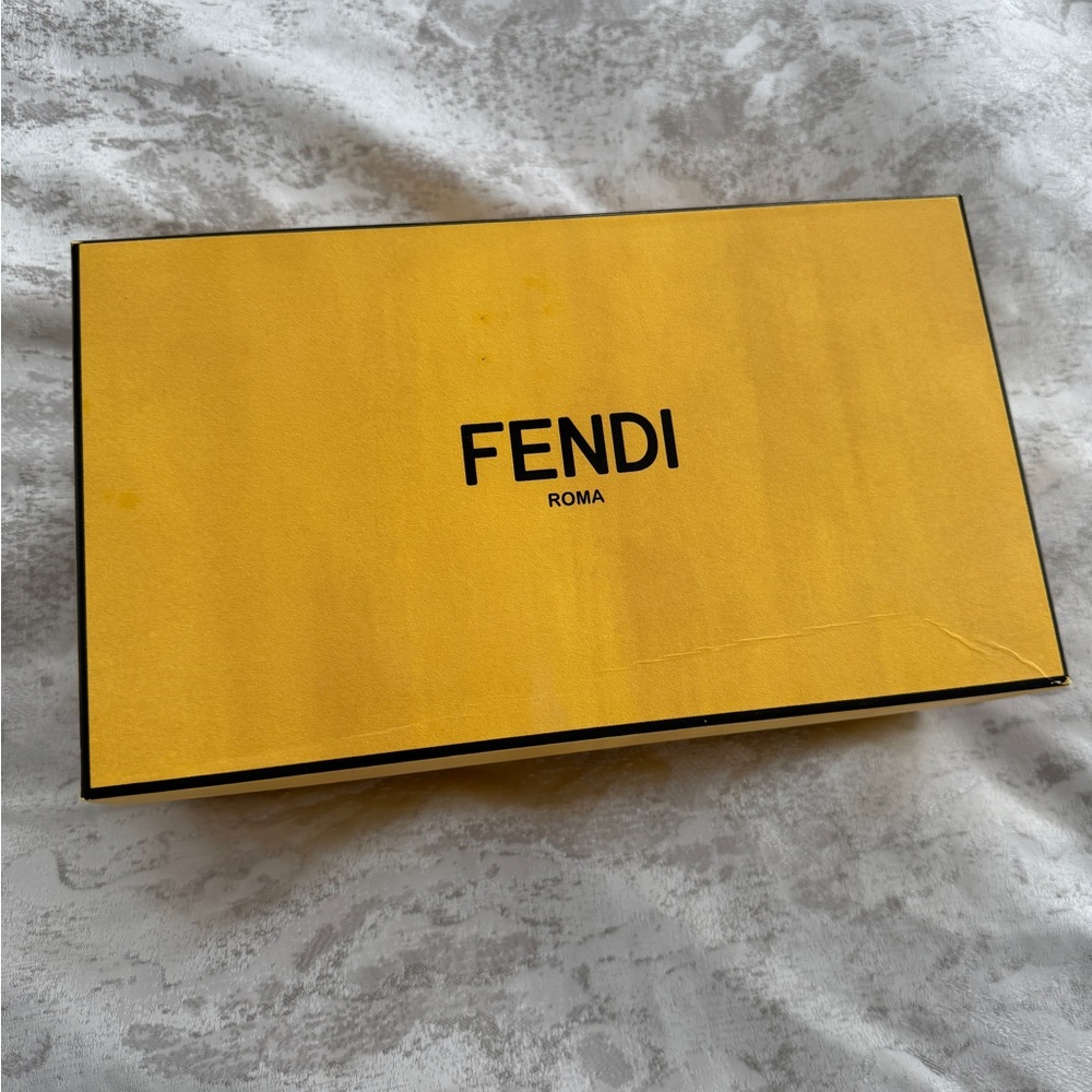 FENDI Rubber Navy Pink Bow Knit Magma Marino Slide Sandals 36.5/5.5